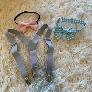 Like New toddler bow ties and suspenders